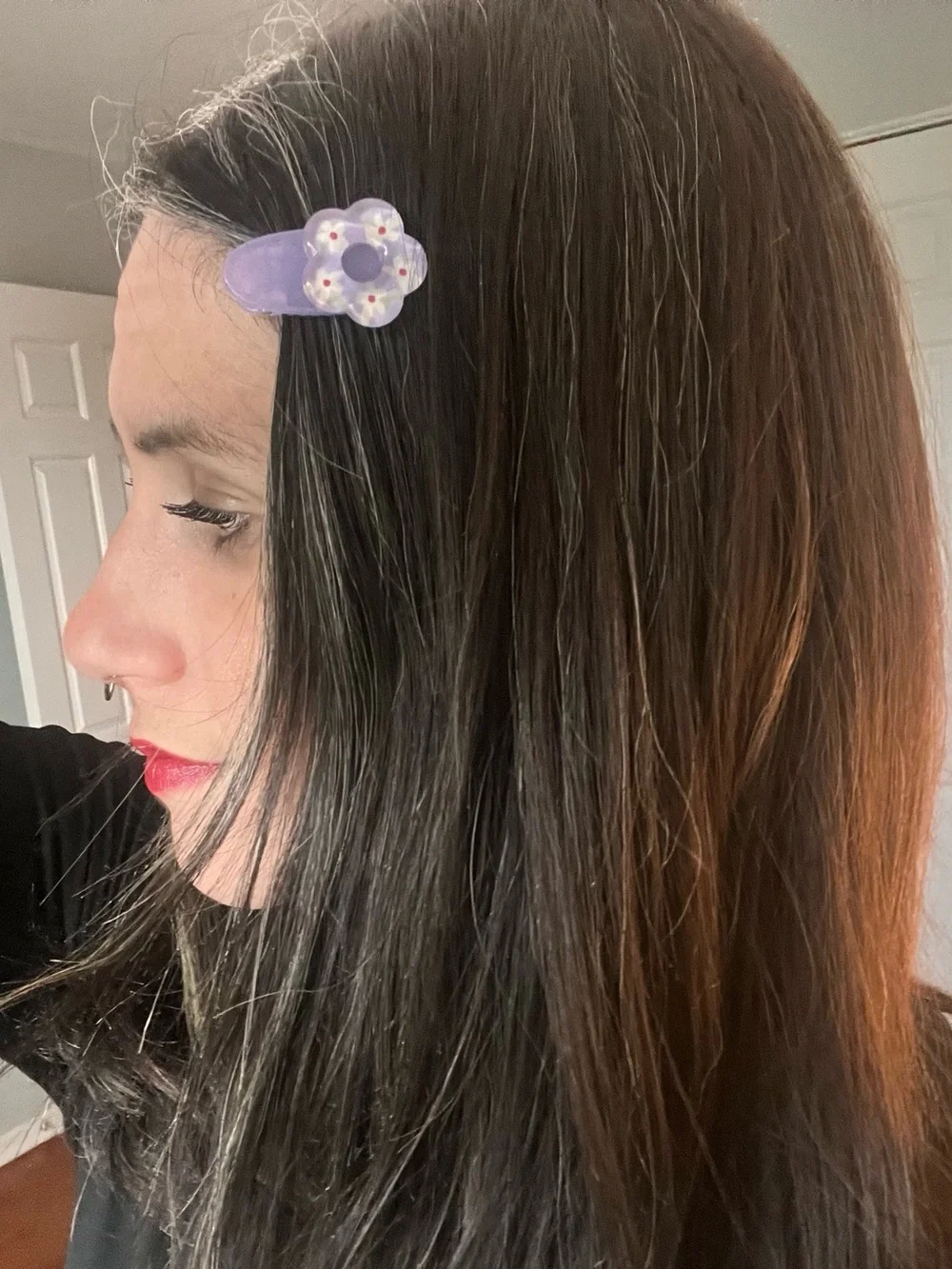 (women’s) 🍭3/$15 Kawaii Lavender Floral Hair Clips